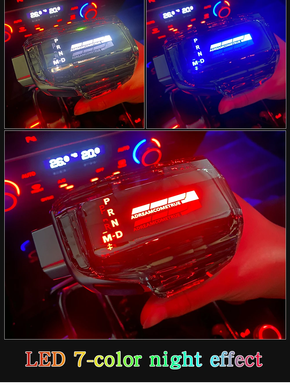 Automatic Gear Shift Knob Handball Lever Shifter LED Crystal For Renault Koleos