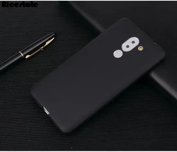 Frosted Matte Silicone Soft Back Cover Case for Honor 6X (Black)