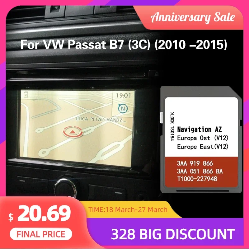 az v12 west europr rns 315 для caravelle t5 gp 2010 2015 navi sd card Поддержка SD-карты для VW Passat B7 (3C) (2010 -2015) AZ V12, Восточный чехол для молдовской Аравии, Литвы