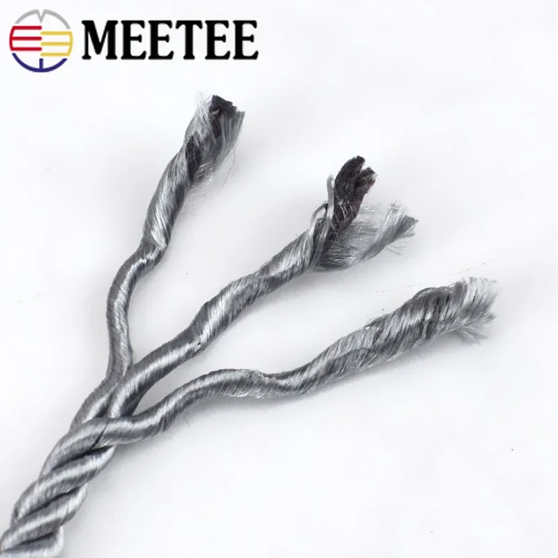 Meetee 10M 5mm 3 Shares Twisted Cotton Nylon Cords Colorful DIY Craft Braided Decoration Rope Drawstring Belt Accessories AP477