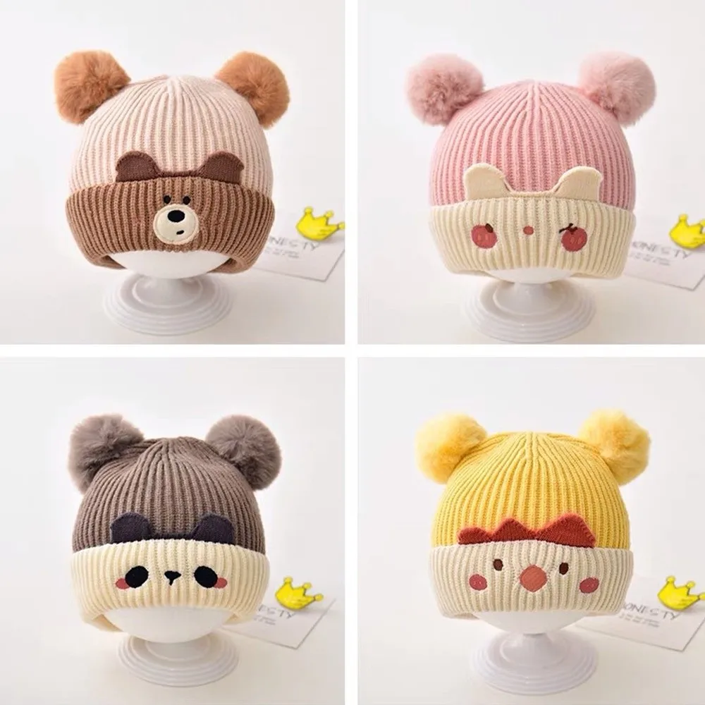 Polyester Fiber Baby Knitted Hat Warm Beanie for Kids