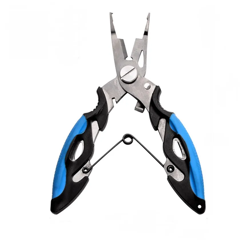 Fishing Accessories Multi Functional Fishing Pliers Scissors Line Cutter Hook Remover Fishing Clamp Accessories Tools With Lanyards Spring Rope Bag