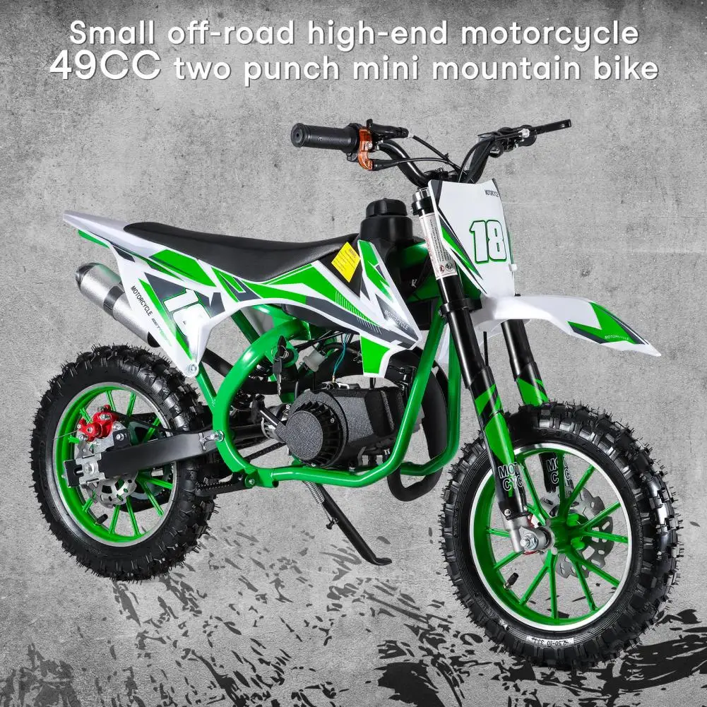 49CC 2 Stroke Mini Dirt Bike Gas Power Dirt Bike Pull Start 10" Wheels Kids Gas Motocross Pocket Motorbike
