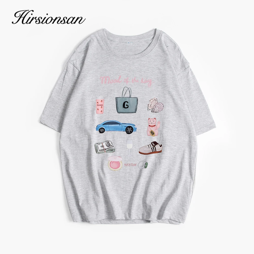 Hirsionsan Vintage Aesthetic Graphic Printed T Shirt Women Summer Cotton Soft Short Sleeve Tee Female Oversized Higt Street Tops 5
