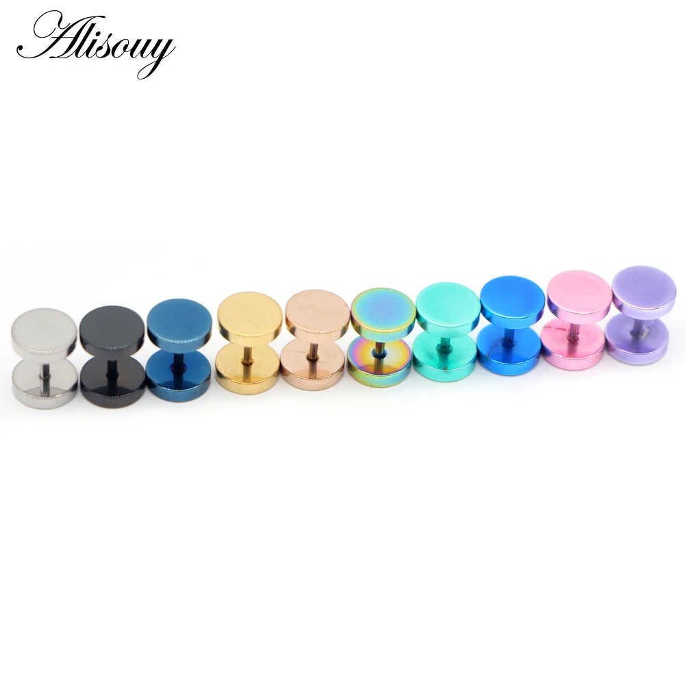 Man Women Barbell Ear Studs Earrings 1PC