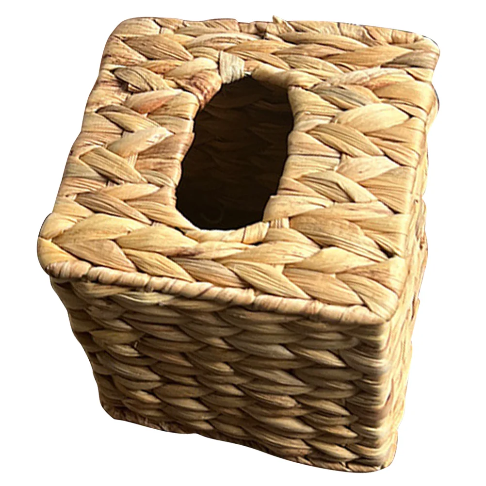 Rustic Hand Woven Tissue Boxes Napkin Basket Decorative Storage Bins Home Office Kitchen ganization Paper Towel Holder Desktop 6