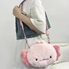 Kawaii Axolotls Plush Toy Pillow Cartoon Dinosaur Doll Cute Animal Stuffed Plushie Doll Axolotls Shoulder Bag Plush Backpack 4