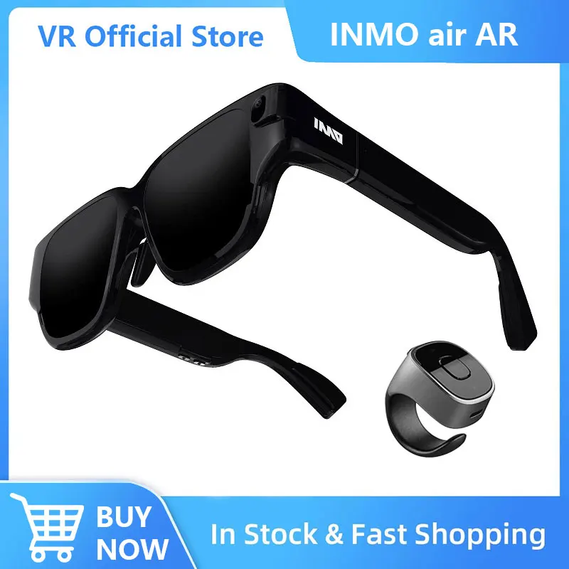 Inmo Air Smart Ar Glasses Con Smart Ring Game Support Riconoscimento Lingua Multilingue Ai Chatgpt E Tiktok Con Fotocamera