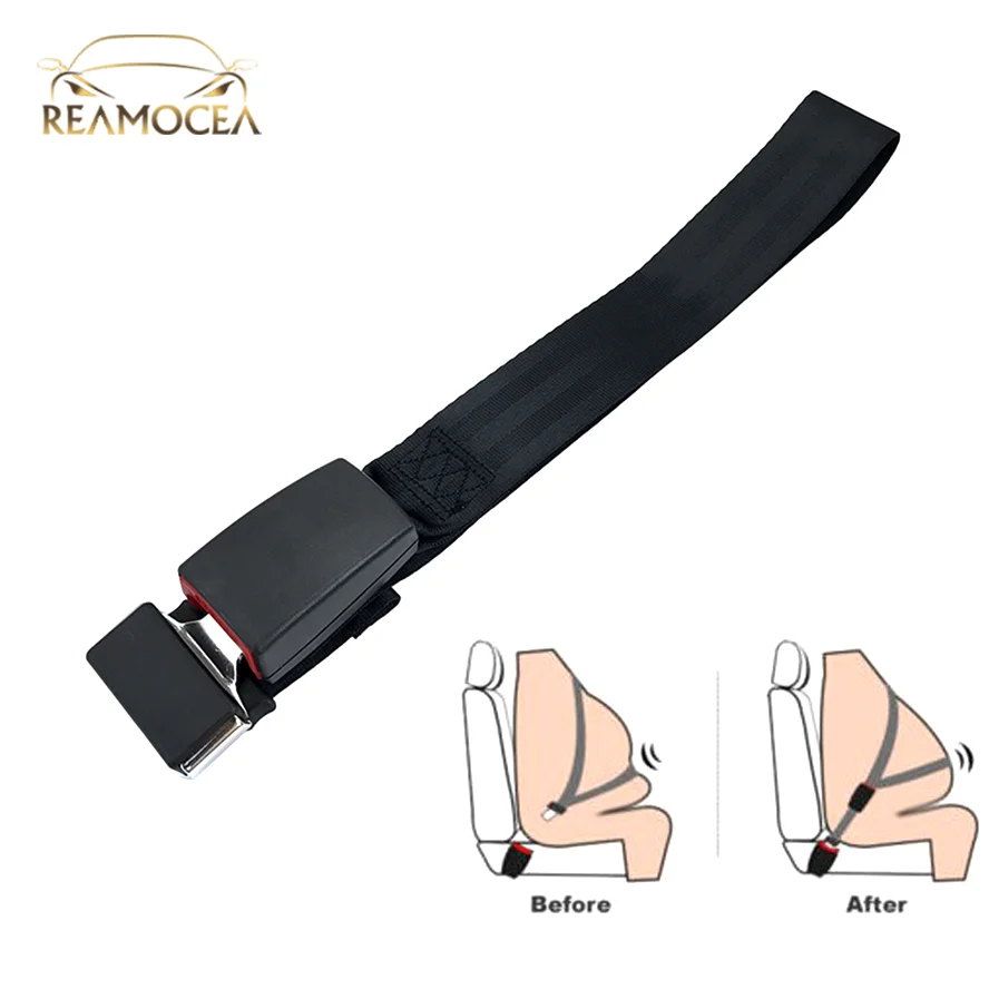 

Reamocea 1x Universal Adjustable Black Car Auto Safety Seat Belt Seatbelt Extension Extender Buckle For Adult Kids Children 21mm