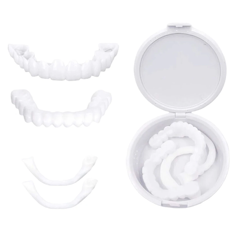 2 Pairs Comfort Upper and Lower Jaw Denture Regain Confident Smile Perfect False Teeth Perfect Braces and Whitening Substitutes denture adhesive