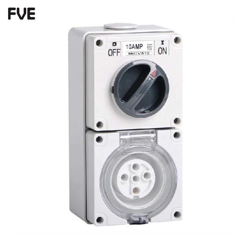 

*10A three phase 5 round pin combination switch with socket 56CV510