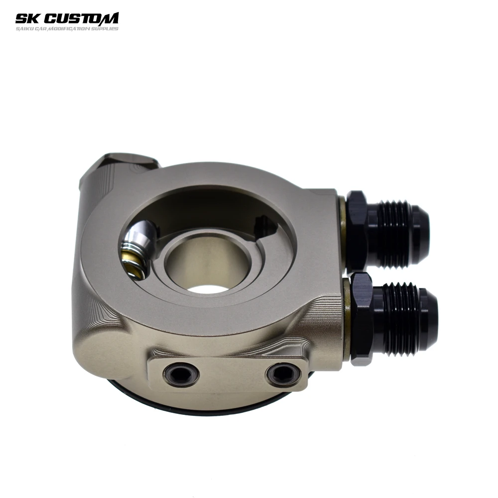 Car Modification Universal OIL COOLER FILTER SANDWICH PLATE THERMOSTAT ADAPTOR M20 X 1.5 3/4-16 UNF AN8/AN10 NPT1/8 Sensor Port oil cooler kit oil filter adapter