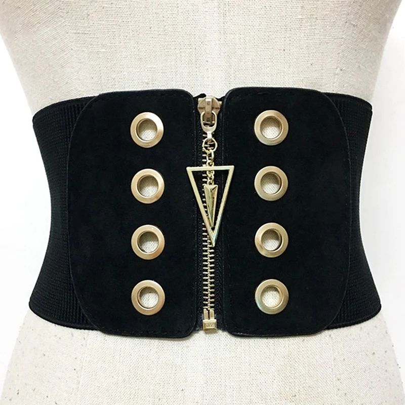 

Women Ultra Wide Corset Belt Female Fashion Slim Black Elastic Body Style High Waist Dress Stretch Belts for Woman Waistband