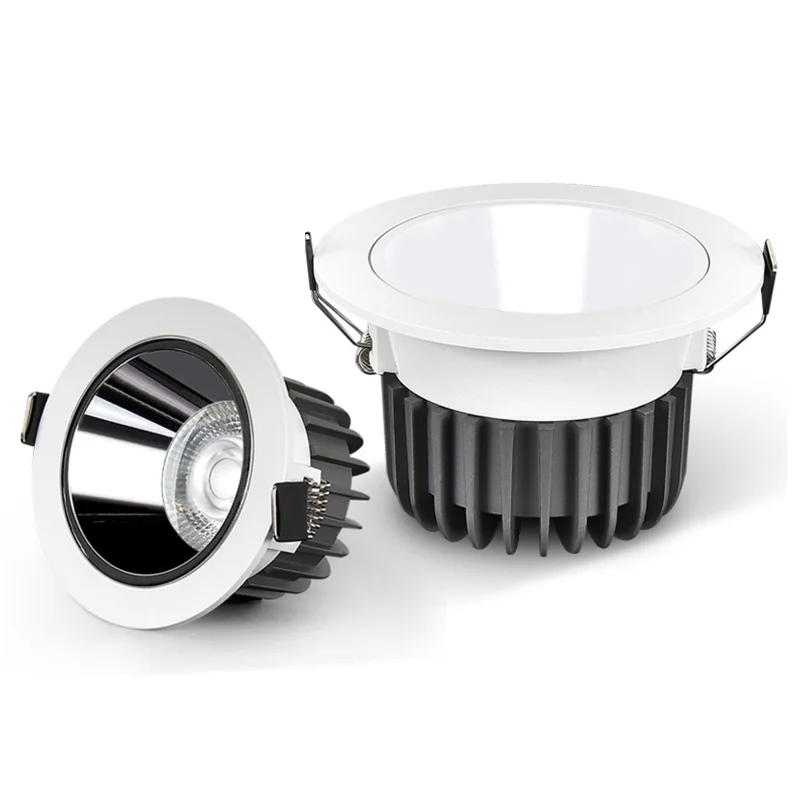 60 눈부심 방지 스포트라이트 호텔 벽 세탁기 LED COB 다운라이트 18W, 220V, 따뜻한 흰색, 조광 없음, 흰색 천장 램프, 20 개 포함