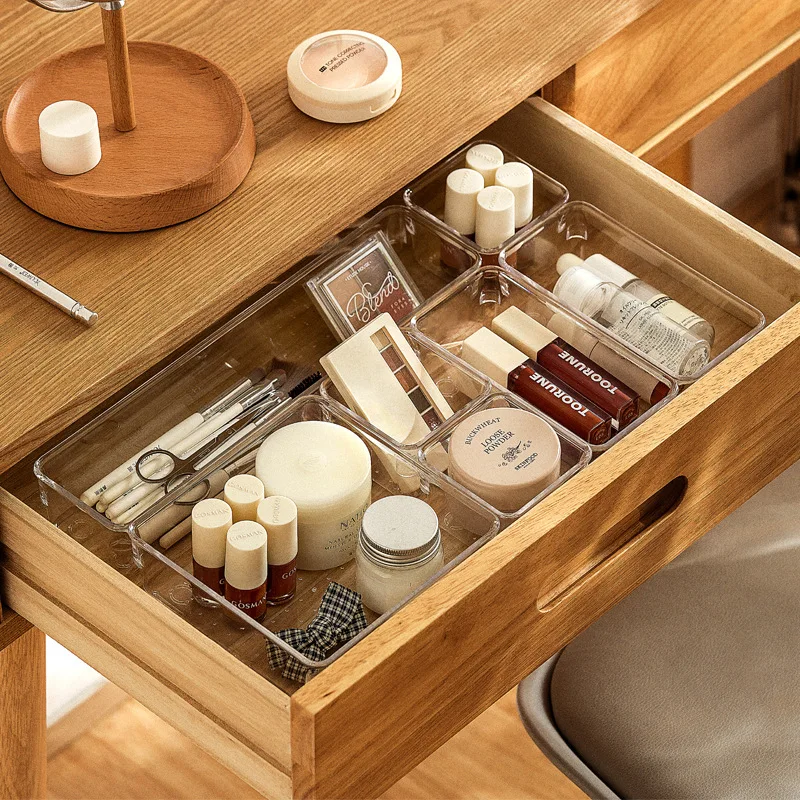 

Clear Drawer Organizer,Bathroom Vanity Drawer Storage Box,Versatile Storage Bins for Makeup,Jewelry,Office,Desk,Bedroom,Kitchen