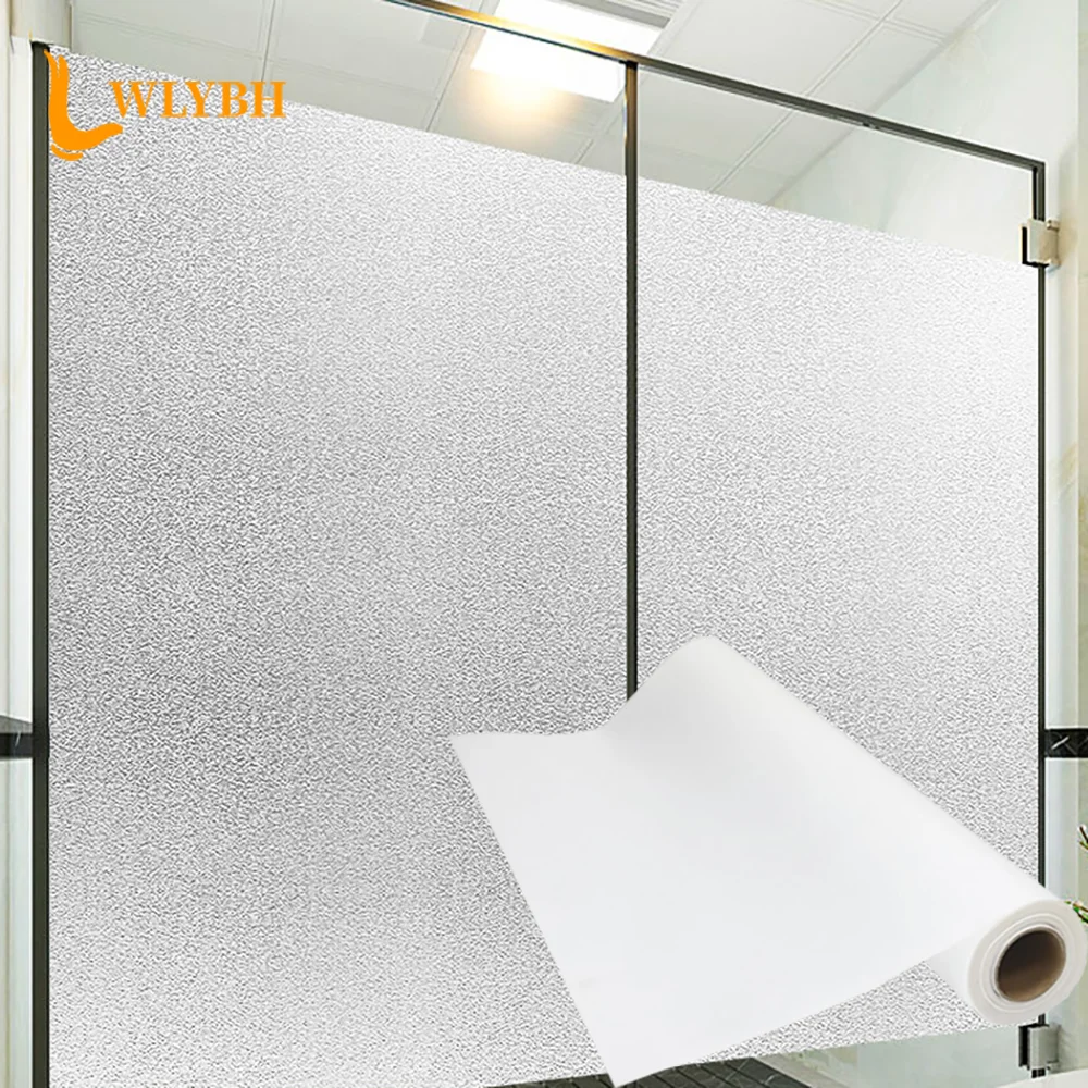 Matte Pure Window Privacy Film Static Cling Frosted Glass Sticker Opaque No Glue Vinyl Sun Blocking Film For Bathroom Decoration