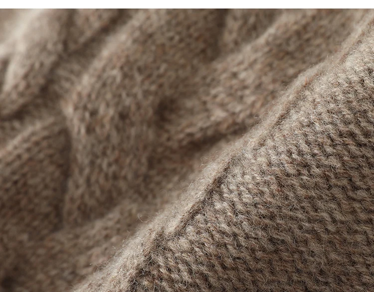 Elegante künstlerische Retro-Zopfmustermütze aus 100 % Wolle, warme kalte Mütze für Männer und Frauen, modisches, einfach gestricktes Wärmezubehör – Detail 18
