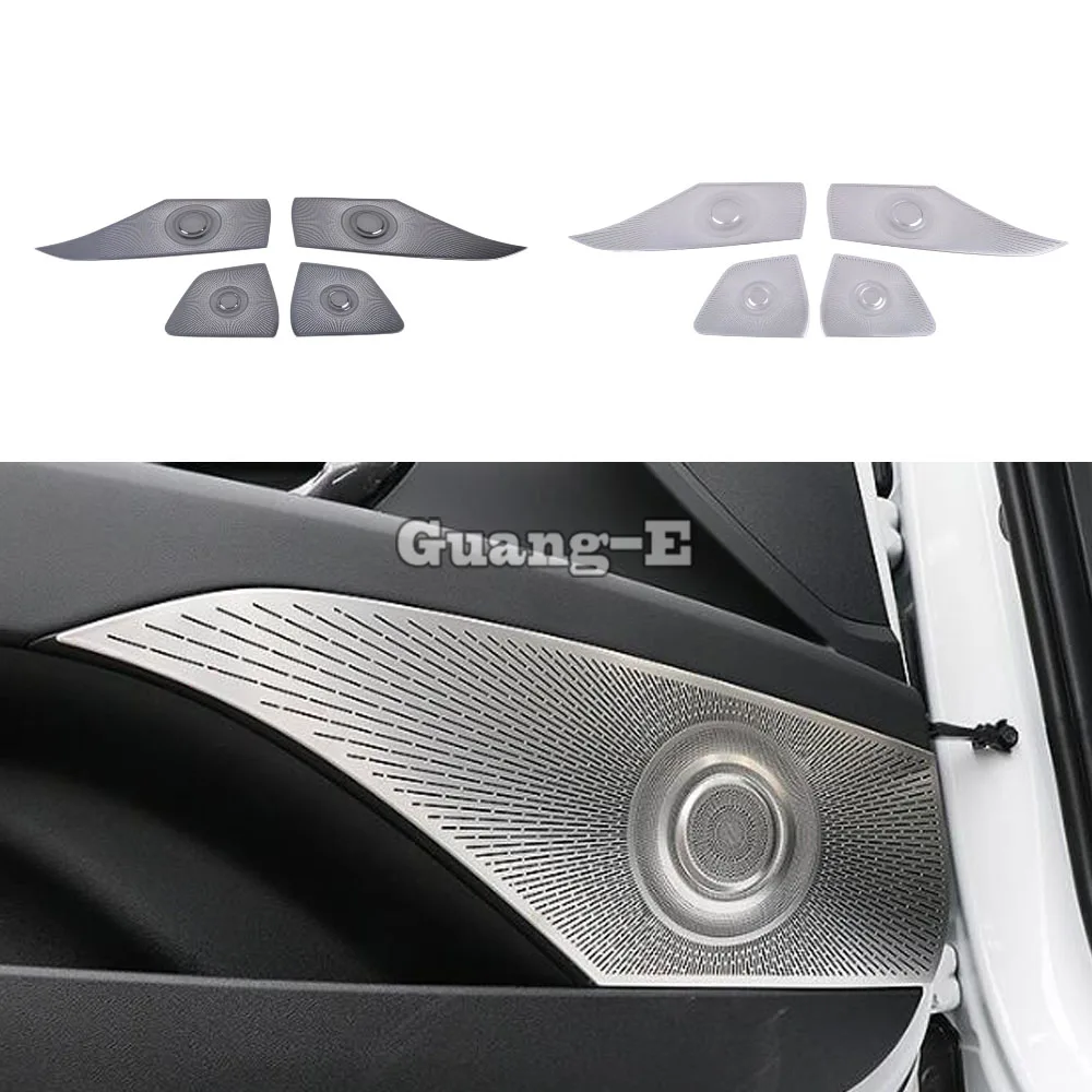 

For Hyundai Elantra Avante 2020 2021 2022 2023 Door Sticker Stainless Steel Audio Speak Sound Cover Ring Circle Trim Parts 4PCs
