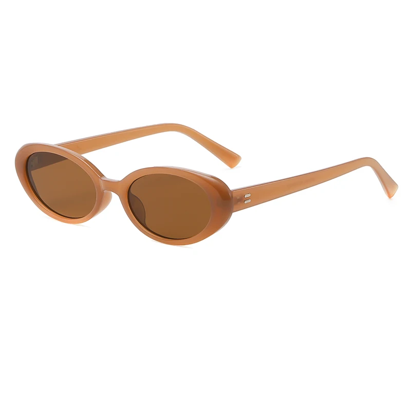 Очки солнцезащитные женские в стиле ретро, овальные модные брендовые солнечные очки с маленькой черной оправой, модные популярные, UV400