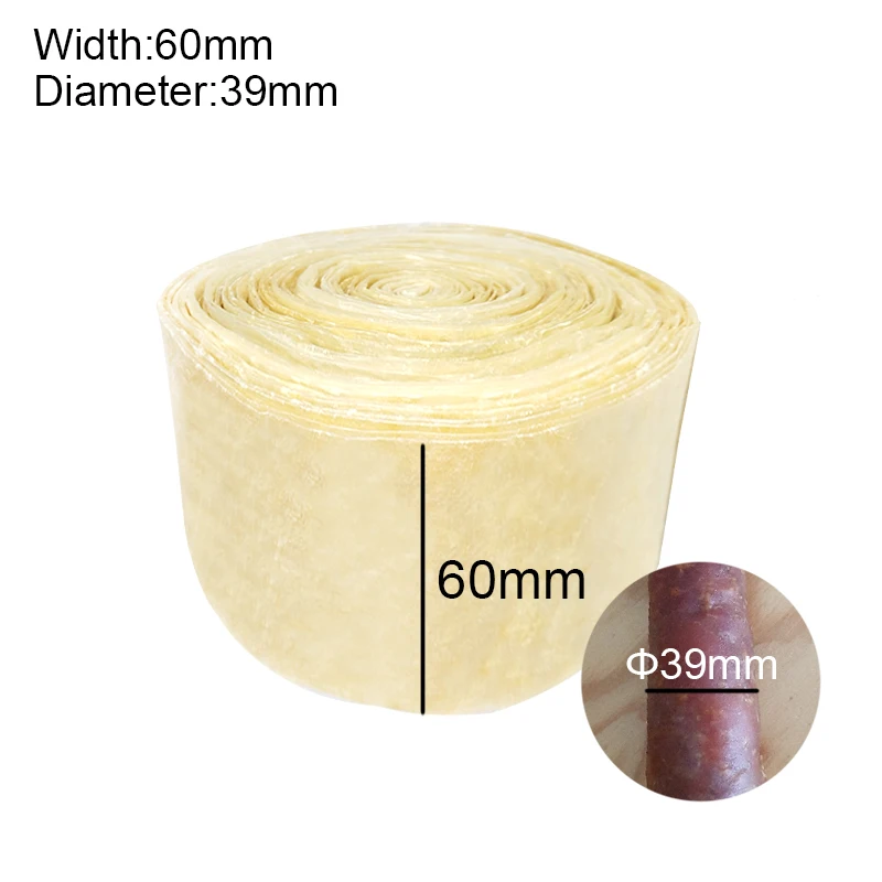 BBQ 16 Meters Casings for Sausage Width 60mm Salami Meat Poultry Tools Hot Dog Tools Sausage Packaging Inedible Casings