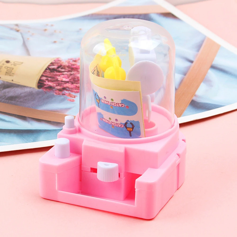 Mini Claw Machine DIY Doll Machine Catcher Toys For Children Baby Cartoon Candy Grabbing Machine Capsule Grabbing Interactive 4