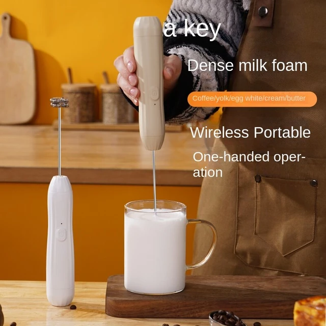 Milk Frother Usb Rechargeable Handheld Electric Whisk Coffee Mixer Milk  Bubbler Foam Maker Mini Blender for Coffee with Stand - AliExpress