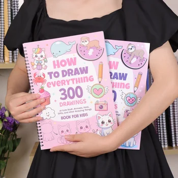 Libro da colorare - Come disegnare tutto: 300 disegni di cose carine, libri di disegni semplici passo dopo passo, materiale artistico per adolescenti