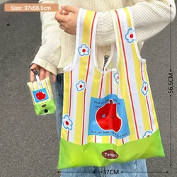 Charming Eco-Friendly Foldable Shopping Tote with Large Capacity (A)
