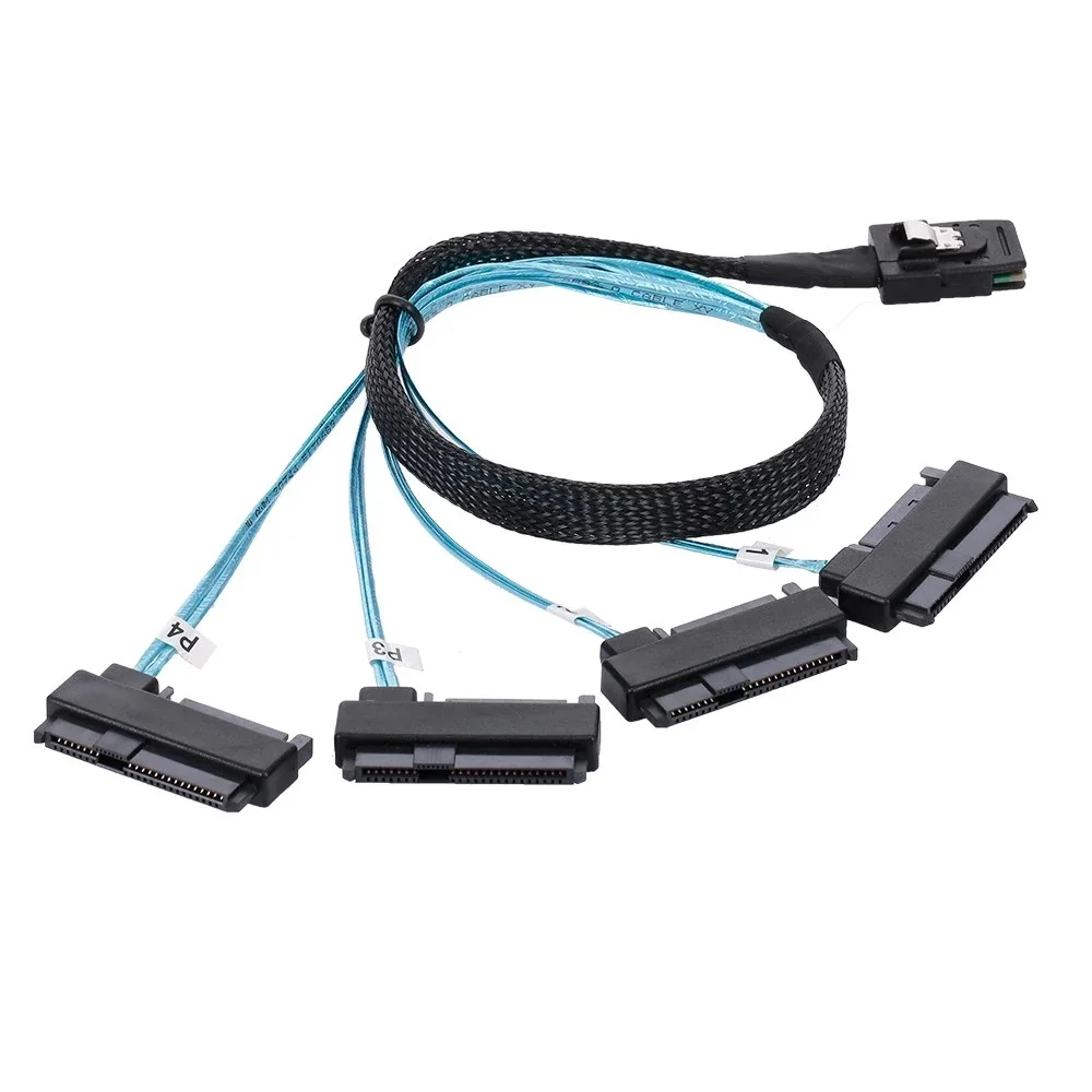 Для 4 SFF-8482 целевых дисков SAS и кабеля SATA Mini SFF-8087 |