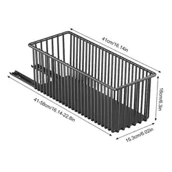 Enhanced Metal Storage Basket Shelf for Kitchen and Closet Organization (Black)