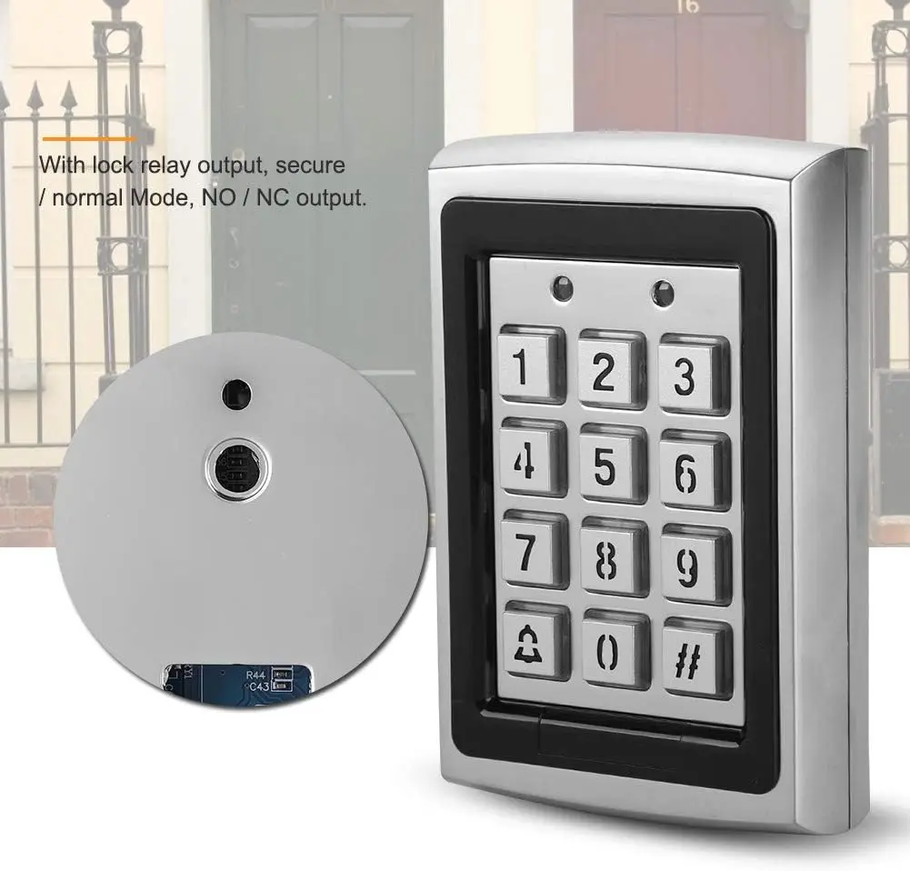 RFID 125KHz Standalone Access Control with Blue Backlit Keypad Support 1000 Users Wiegand 26 PIN Code RFID Keypad