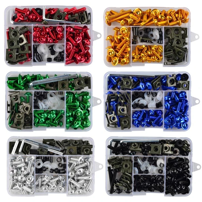 

155Pcs Motorcycle Fairing Bolts Bodywork Screw Nut
