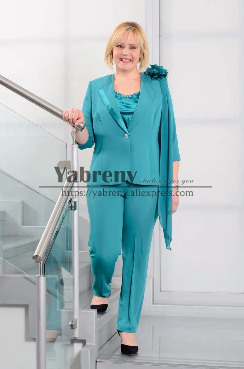 

New Arrival Stylish Mother of the Bride Pant Suit 3PC Trousers Outfit Blatic