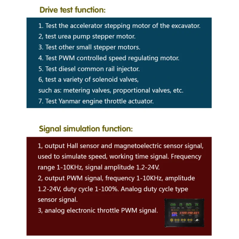 Diesel Injector's Drive Test Function and Signal Function