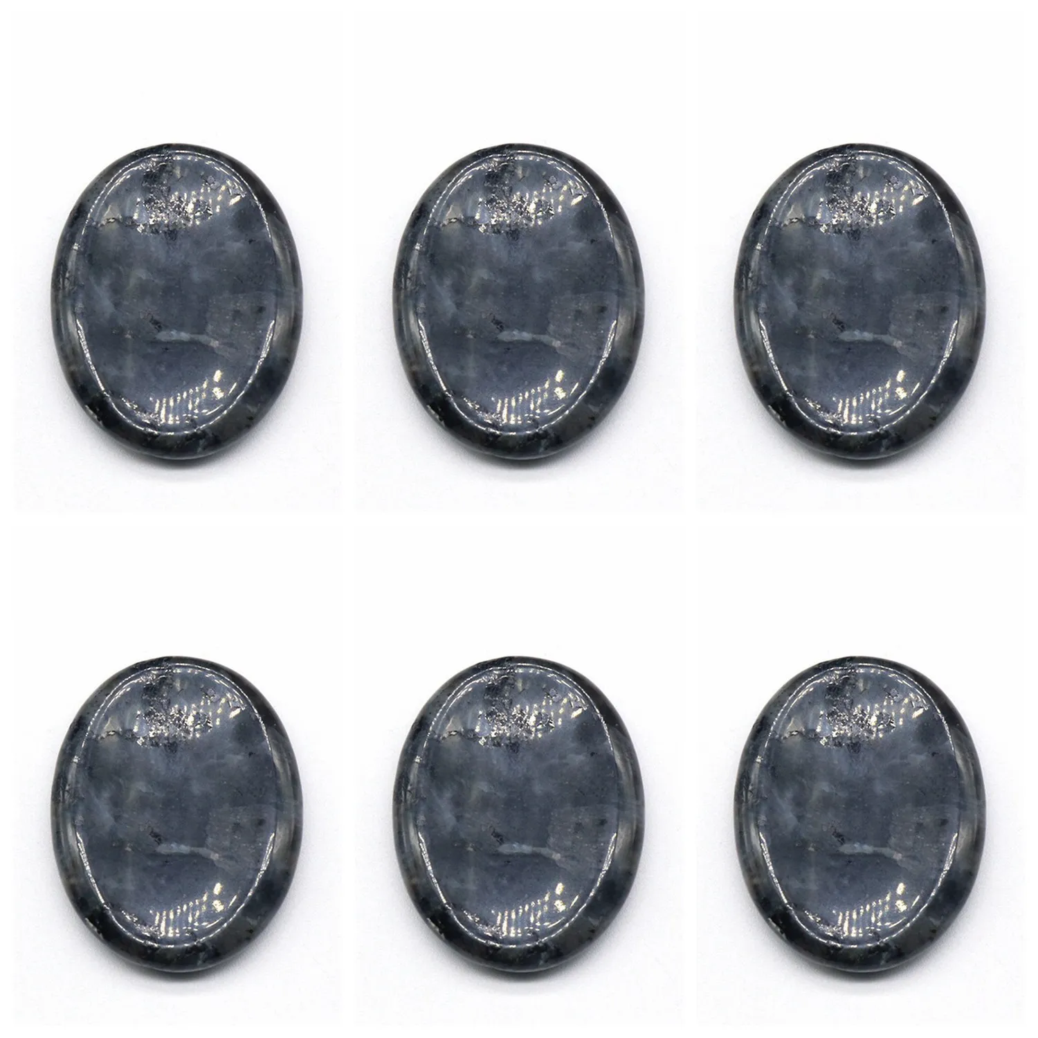

6PC Tumbled Black Labradorite Worry Stone for Anxiety Stress Relief;Easy to Carry Healing Chakra Worried Gemstone