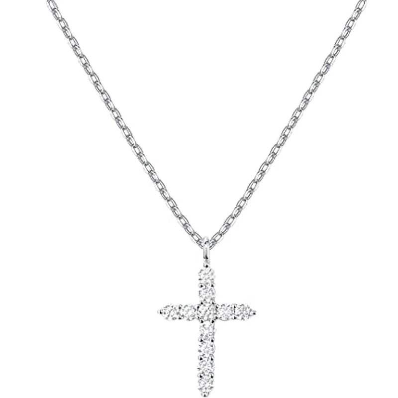 Collier croix plaqué or 14 carats pour femme | Pendentif croix | Colliers en or pour femmes et filles
