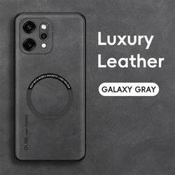 Vintage Leather Soft Case with Magnetic Wireless Charging - OPPO Reno7 Pro 5G (GY)