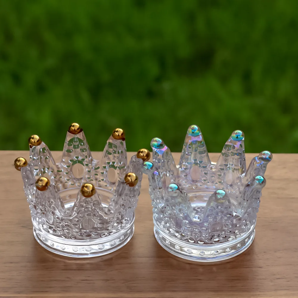 Glass Crown Ashtray Personalized Creative Ashtray King Queen Props Home Decoration