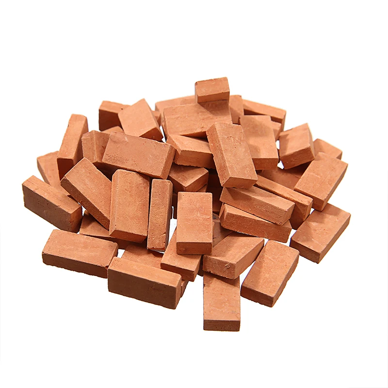 

50pcs Pieces 1/16 Scale Mini Bricks For Landscaping Miniature Bricks Brick Wall Small Bricks For Dollhouse Garden Parts