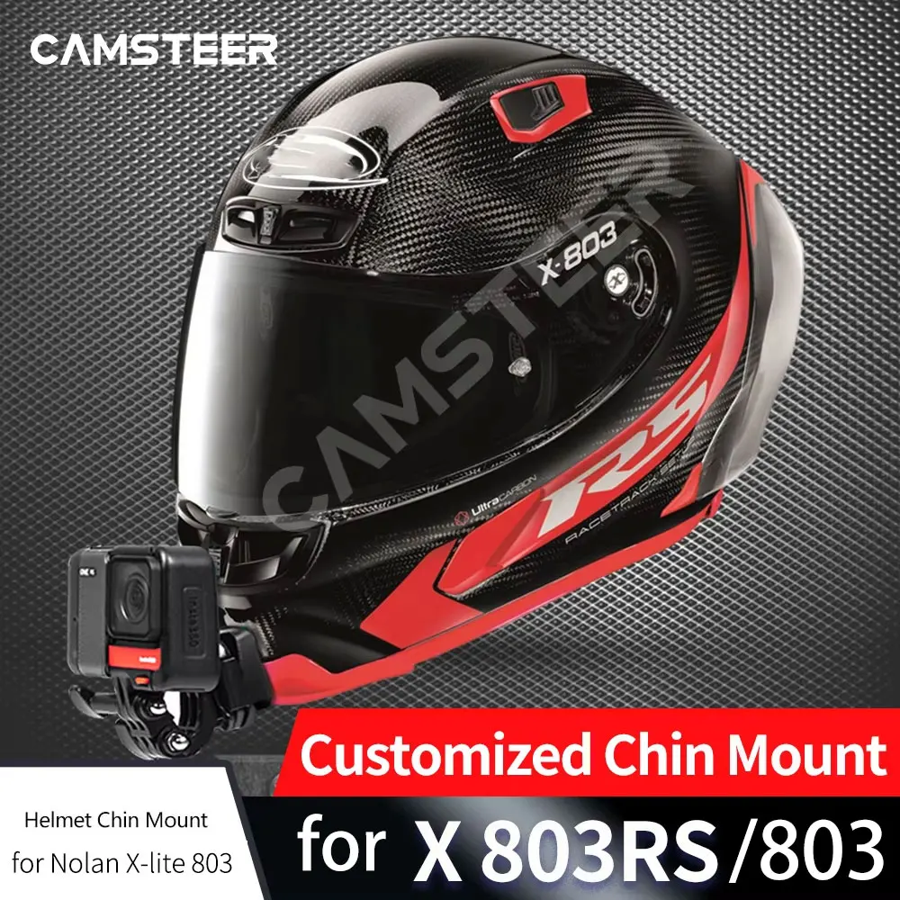 Nolan X-lite X803rs 헬멧 GoPro Hero12 11 10 DJI Action 5pro 4 3 Insta360 X4 Ace pro 카메라 용 맞춤형 알루미늄 턱 마운트