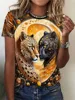 Summer Animal Leopard 3D Print T-shirts Women Streetwear Casual Fashion Y2k Short Sleeve T Shirt O-neck Tees Tops Clothing