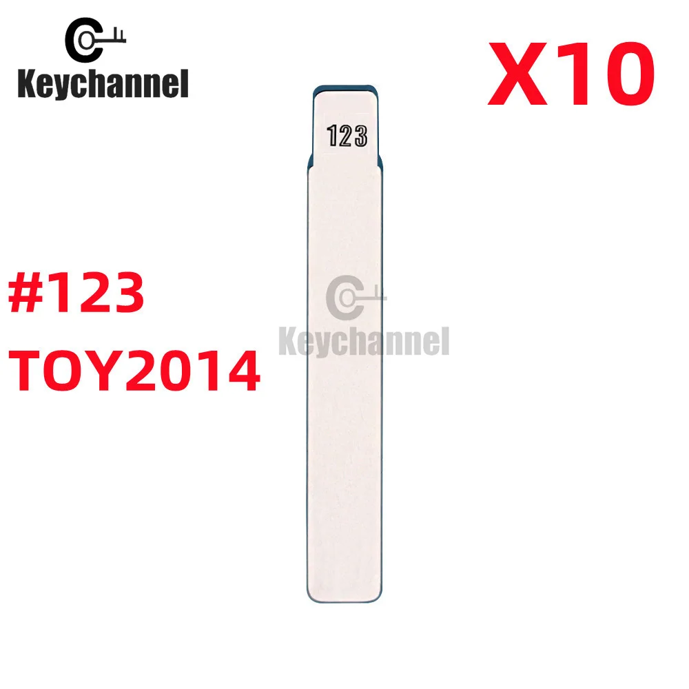 10PCS NO.123 KD Blade Flip Car Blank Key Blade For NEW TOYOTA Corolla 2015 Folding Remote Uncut 123# Key Blade Repalcement