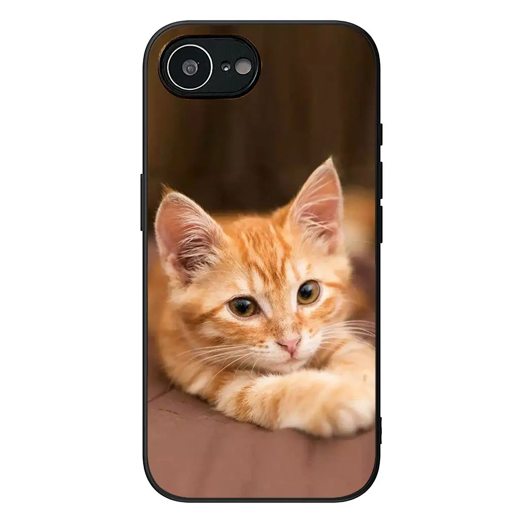 Anime Black Meow Kitten Cat Soft Phone Case