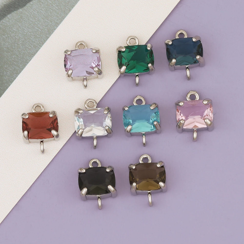 HAOSAW 10Pcs 9*13MM 커넥터/보석 액세서리/로듐/사각형 모양/손으로..