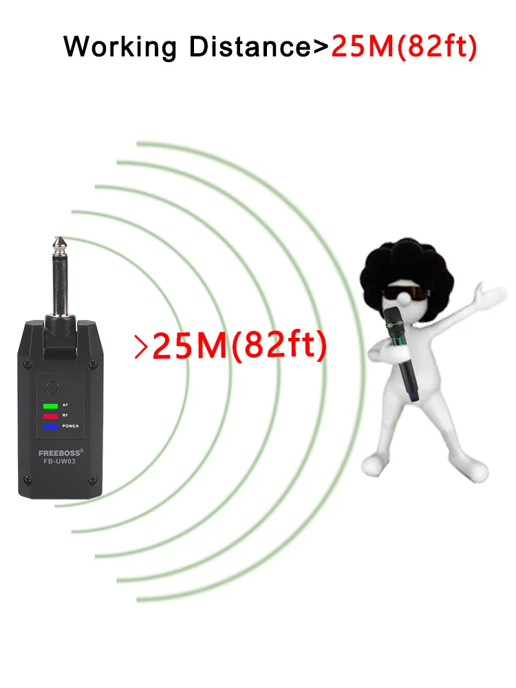 FREEBOSS 1 핸드 헬드 UHF 무선 마이크 가변 주파수 카디오이드 다이나믹 송신기 가라오케 보컬 마이크 FB-UW03