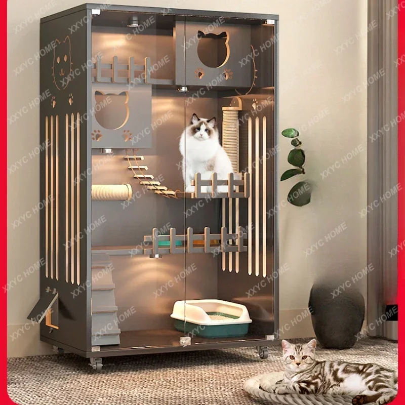 

Solid Wood Climbing Rack Integrated Cage Integrated Cat House