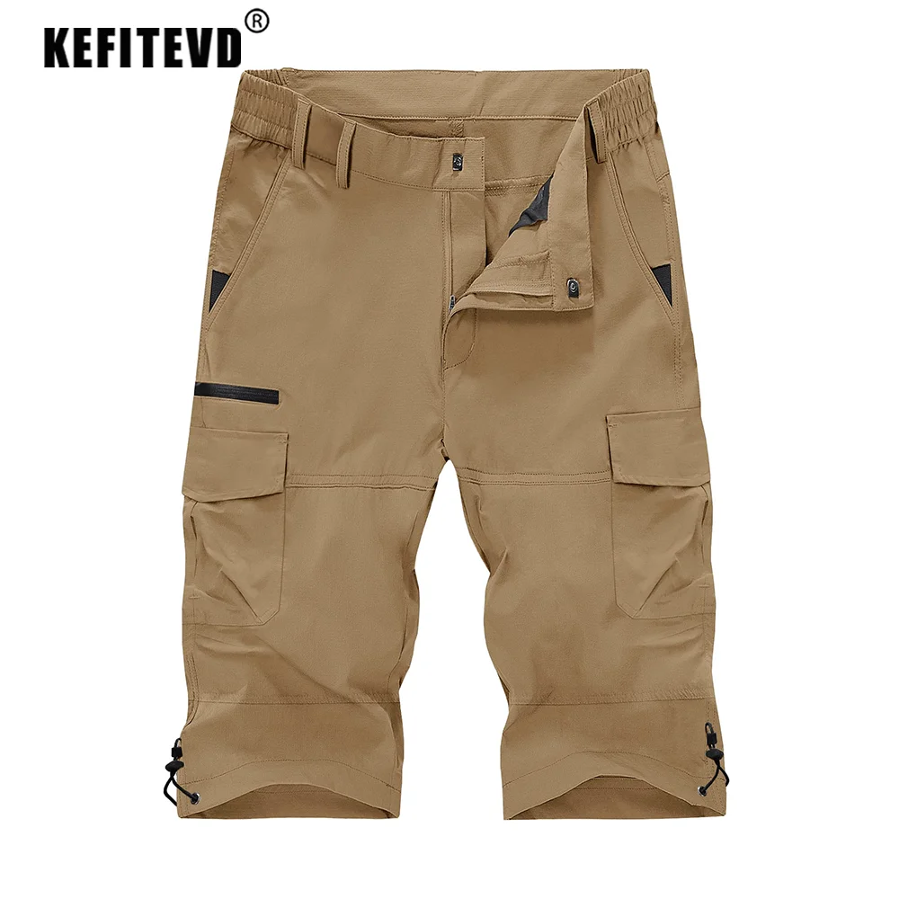 sport shorts Men Hiking Shorts Multi Pockets Below Knee Length Capris Climbing Shorts Cargo Camping Work Bottoms