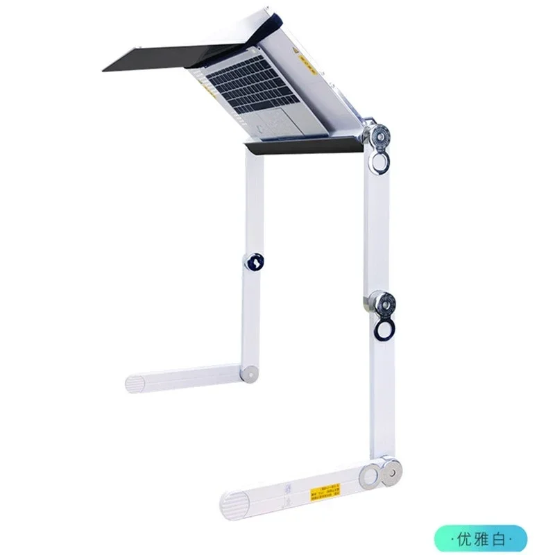 Lazy bed office computer desk folding lift can lie flat aluminum alloy laptop stand bed table laptop standing desk