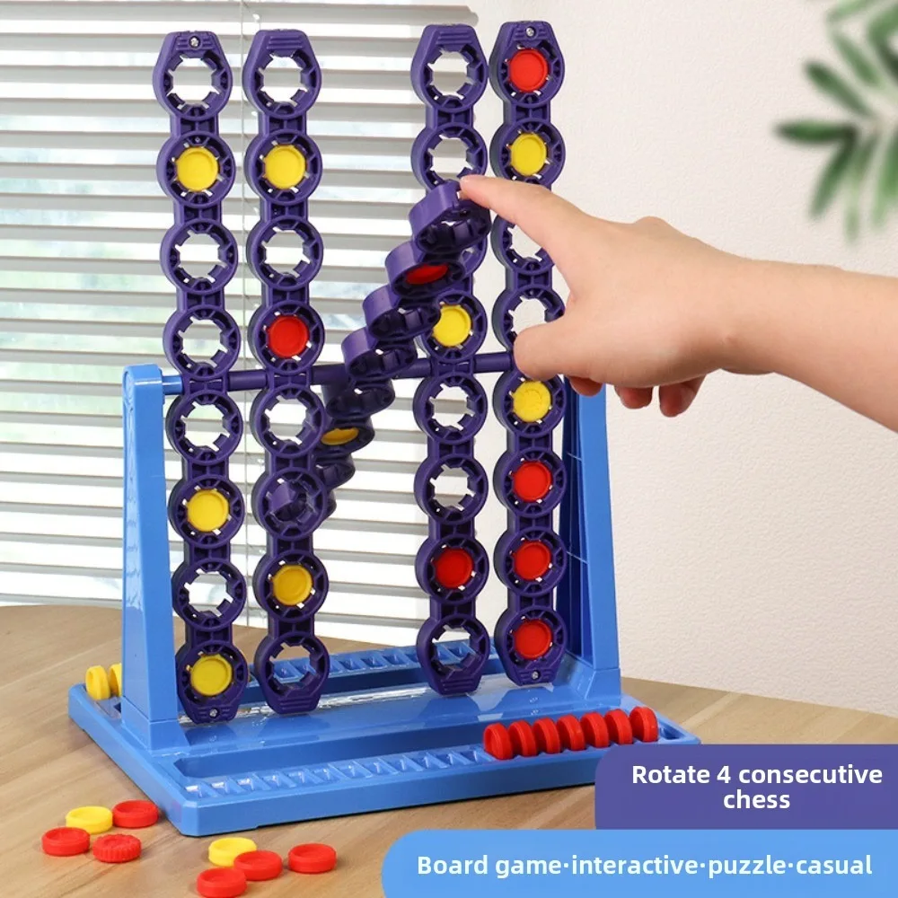 Educational Toy Chess 4 Classic Family Parent child Interaction Vertical Blue Connect Board Game Spin Grid Game Kids Adult