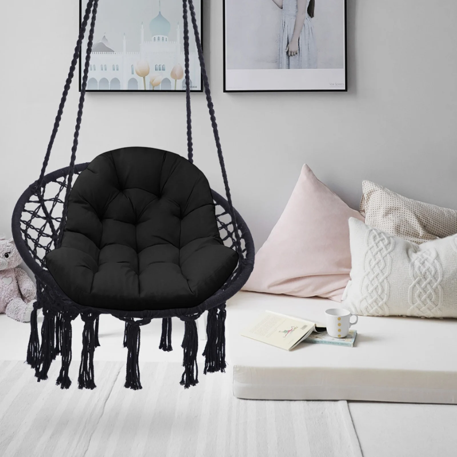 Cushion for a Hanging Basket Chair, Ideal for Relaxing in a Balcony Or Living Room - Cushion Sold Separately.